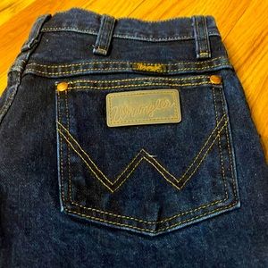 WRANGLER DENIM STRAIGHT LEG JEANS DARK WASH